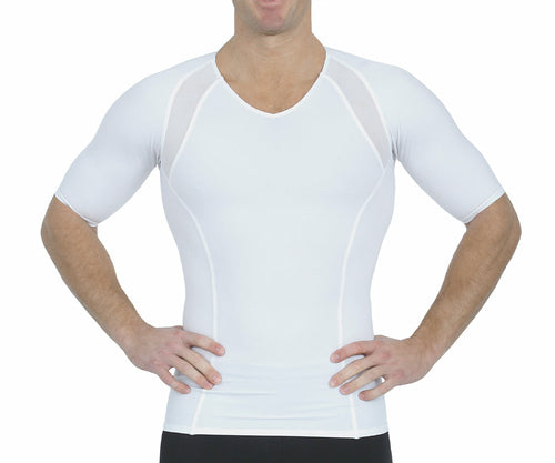Insta Slim Compression Side & Back Power Mesh Panel V_Neck Shirt