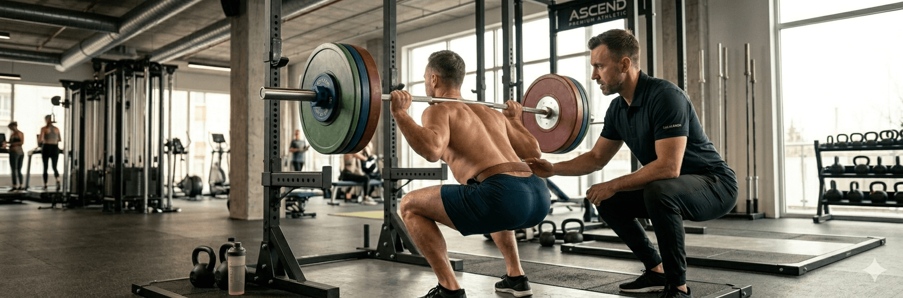 Fitness coach reviewing a personalized workout plan on a tablet with a client
