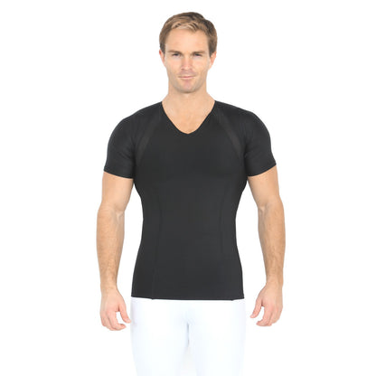 Insta Slim Compression Side & Back Power Mesh Panel V_Neck Shirt