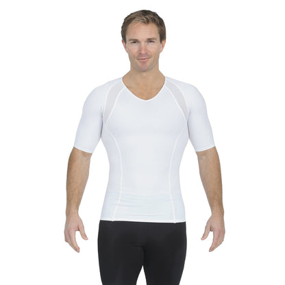 Insta Slim Compression Side & Back Power Mesh Panel V_Neck Shirt