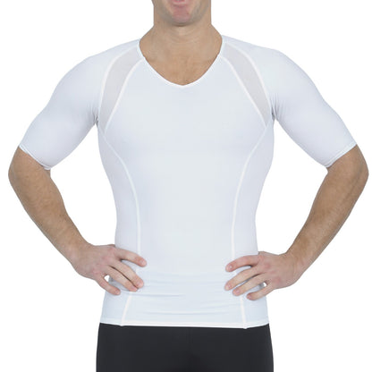 Insta Slim Compression Side & Back Power Mesh Panel V_Neck Shirt