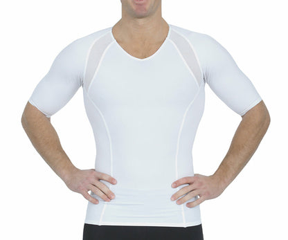 Insta Slim Compression Side & Back Power Mesh Panel V_Neck Shirt